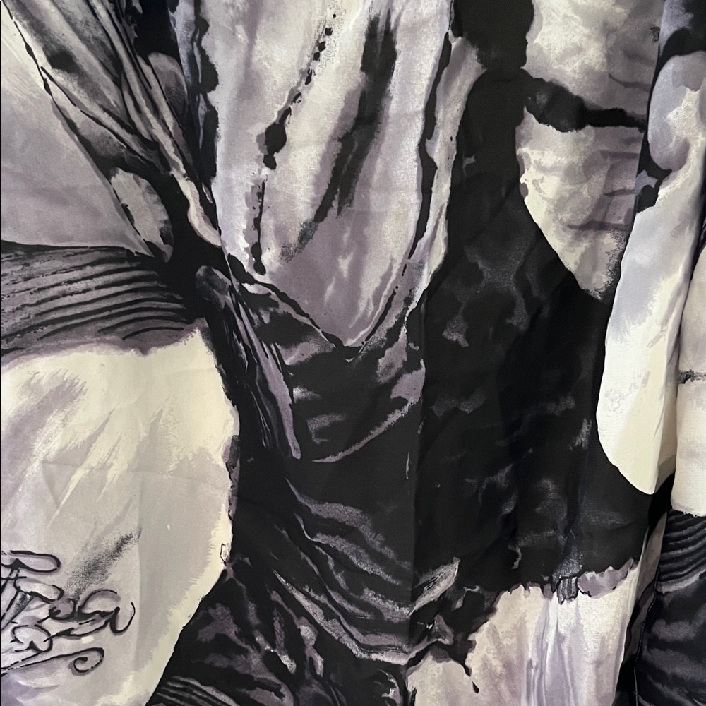 Abstract Black and White Patterned Scarf